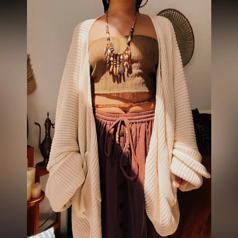 Like New Gardenbelle 100% Organic unbleached cotton oversized Cardigan USA made - Picture 2 of 16